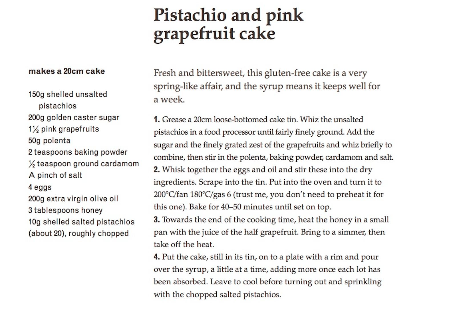 pistachio cake recipe